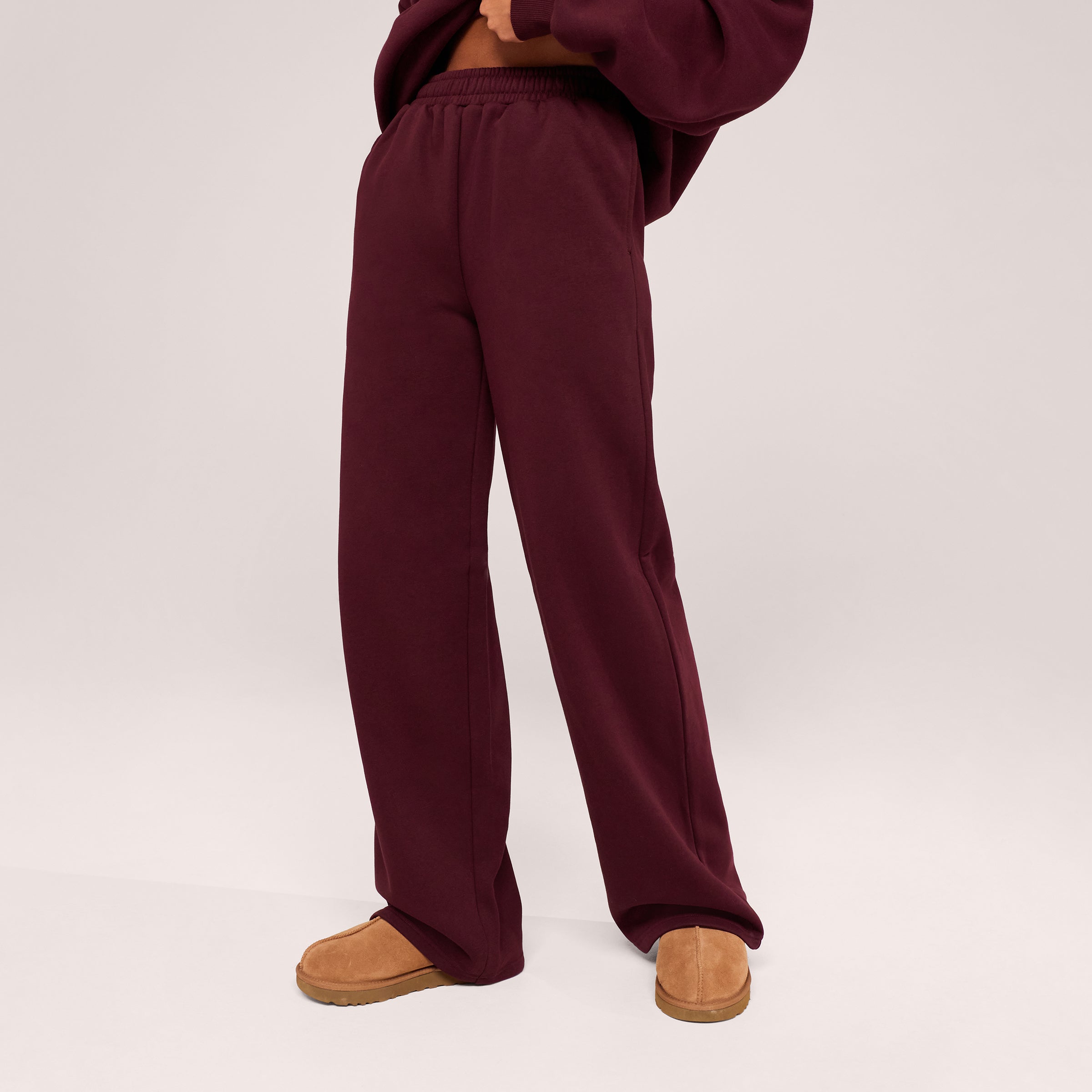 Jogger large en coton bio - Noir café