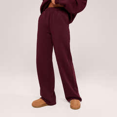 Jogger large en coton bio - Noir café