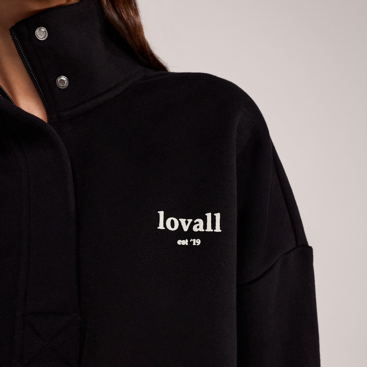 Sweat-shirt lourd 1/4 zip - Mocha