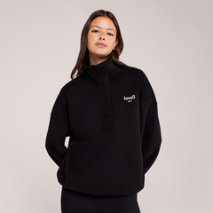 Sweat-shirt lourd 1/4 zip - Mocha