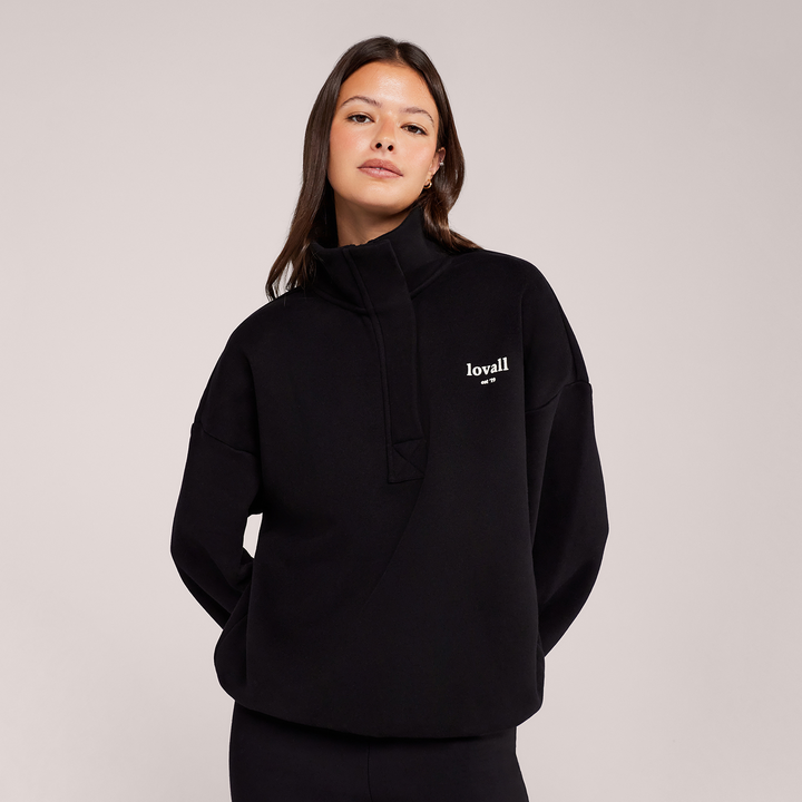 Sweat-shirt lourd 1/4 zip - Mocha