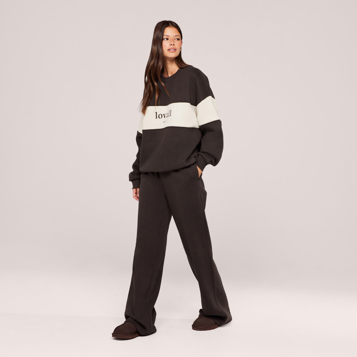 Sweat-shirt oversize lourd Campus - Mocha