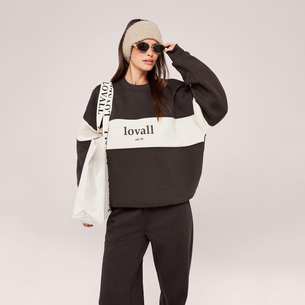 Sweat-shirt oversize lourd Campus - Mocha