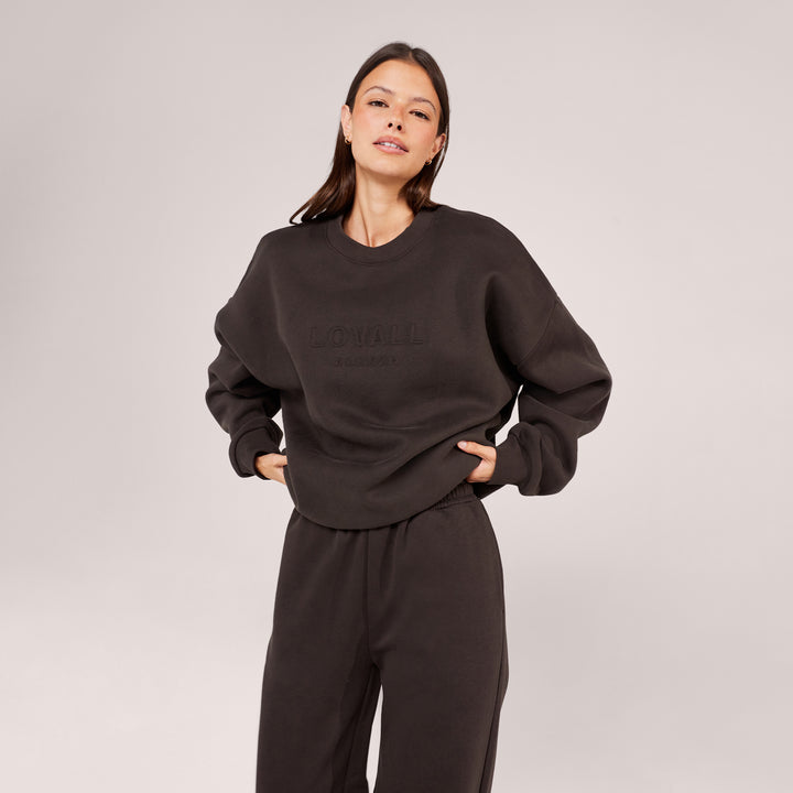 Sweat-shirt oversize lourd Campus - Mocha
