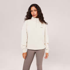 Loopback 1/4 Zip Sweatshirt - Ecru