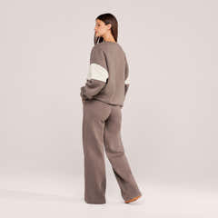 Jogger large en coton bio - Noir café