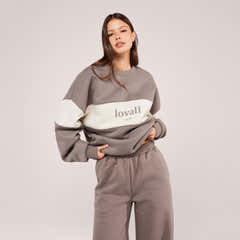 Sweat-shirt oversize lourd Campus - Mocha