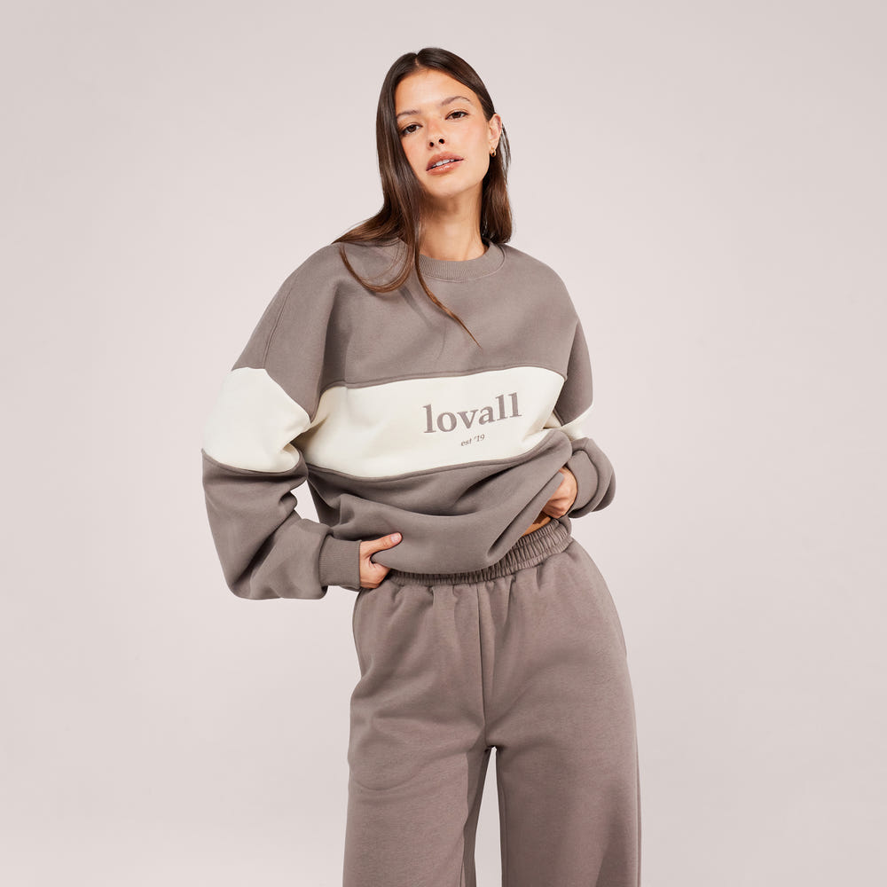 Sweat-shirt oversize lourd Campus - Mocha