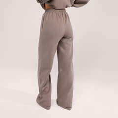 Jogger large en coton bio - Noir café