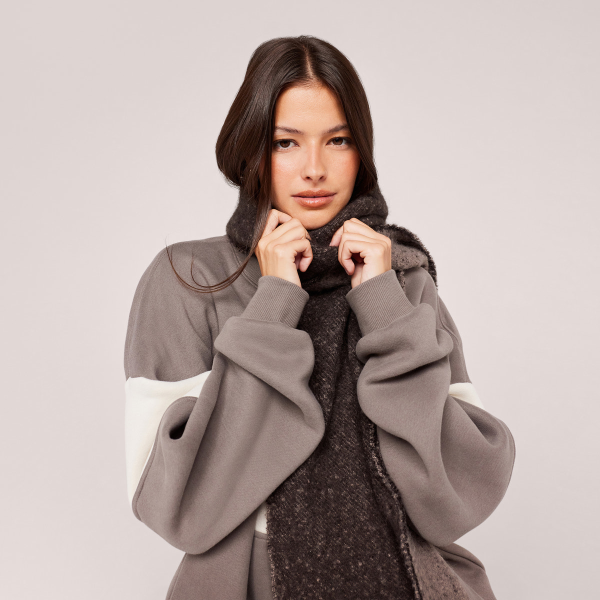 Sweat-shirt oversize lourd Campus - Mocha