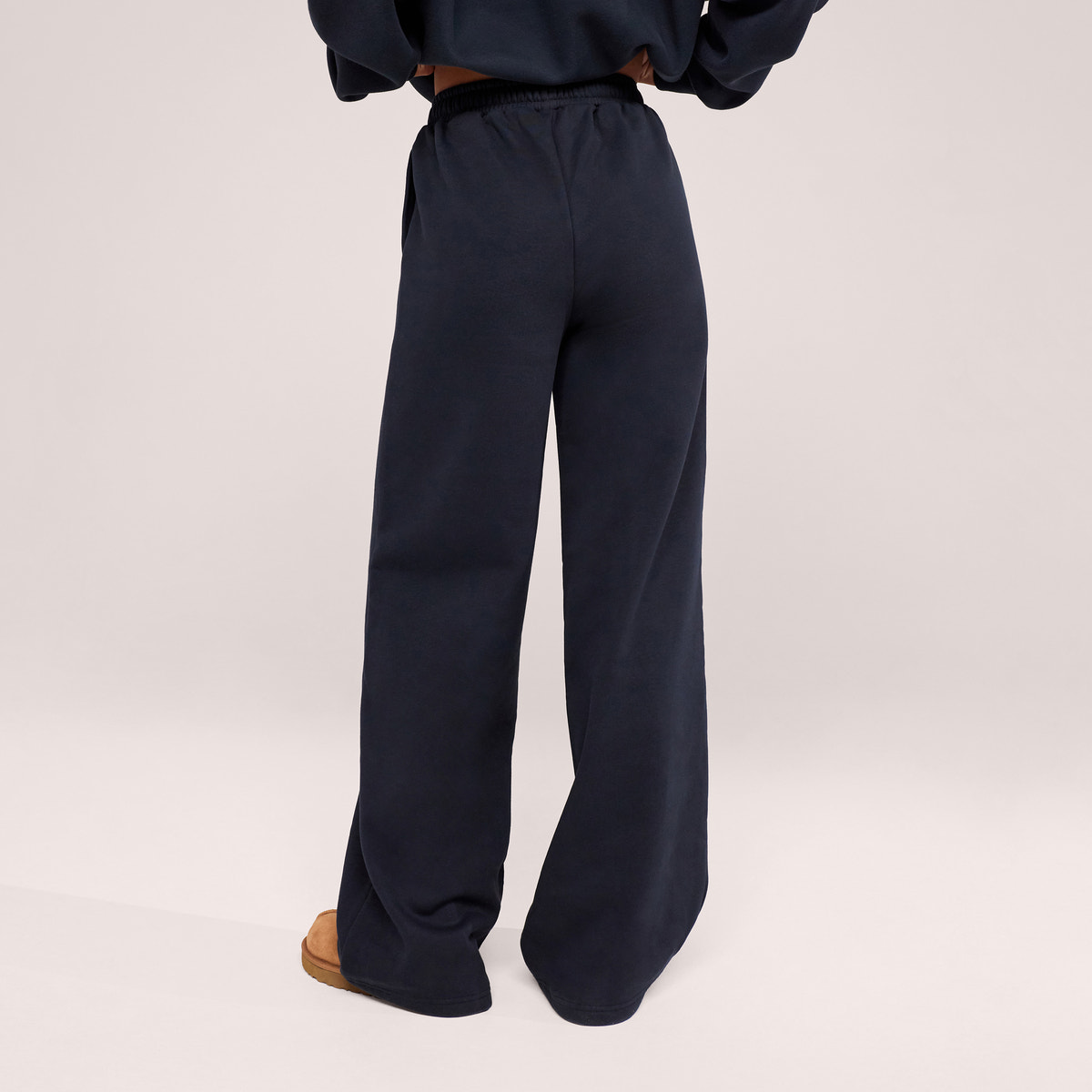 Jogging large en coton bio - Bleu marine vintage