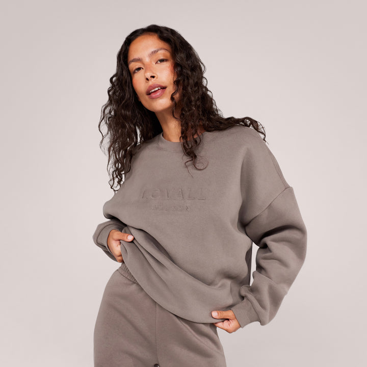 Sweat-shirt oversize lourd Campus - Mocha