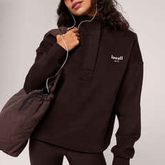Sweat-shirt lourd 1/4 zip - Mocha