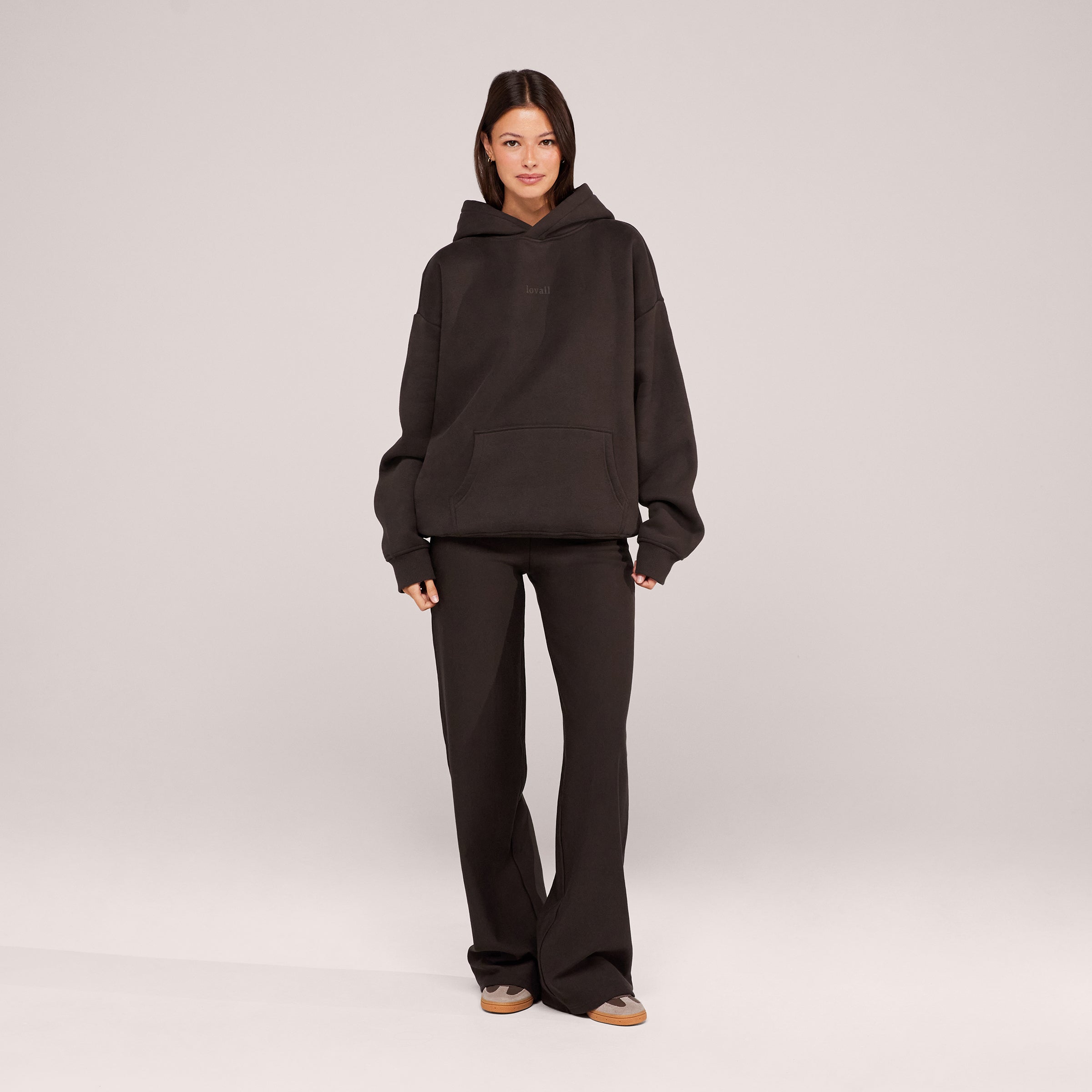 Pantalon large d'hiver – Café noir