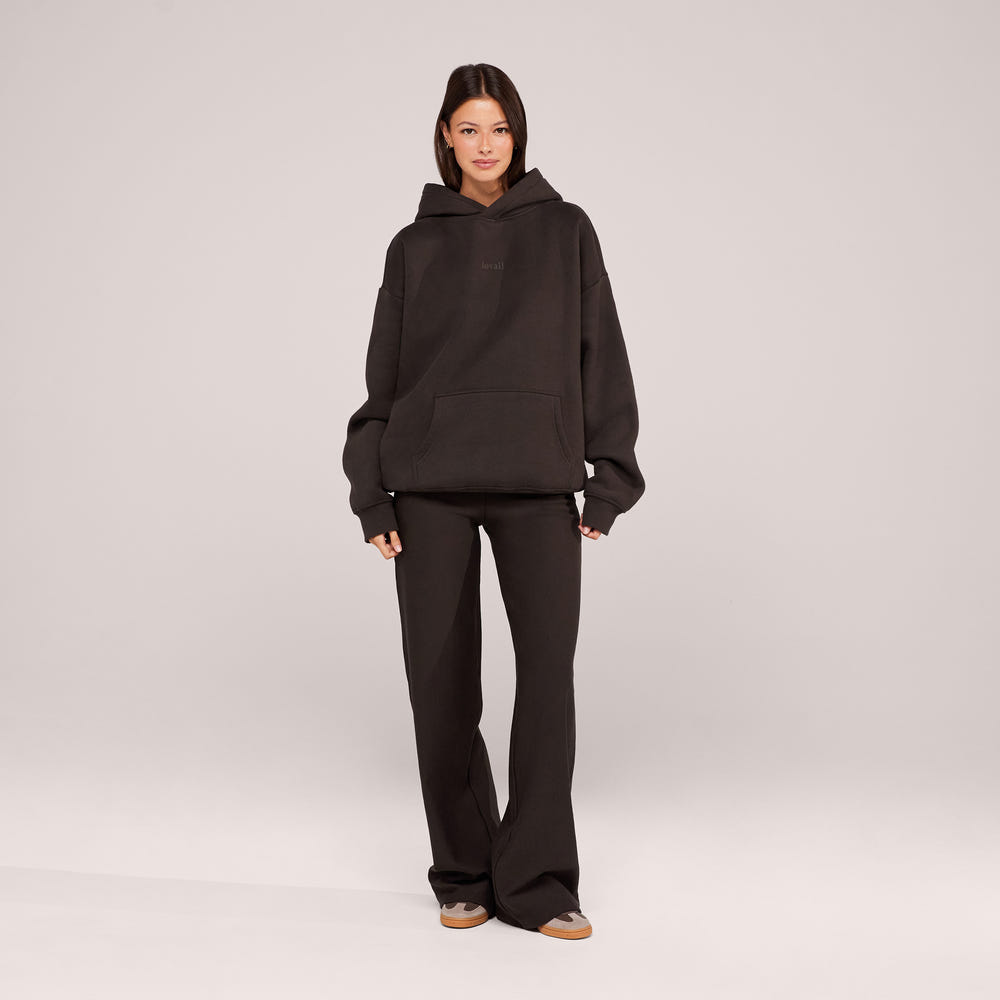 Pantalon large d'hiver – Café noir