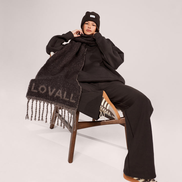 Pantalon large d'hiver – Café noir