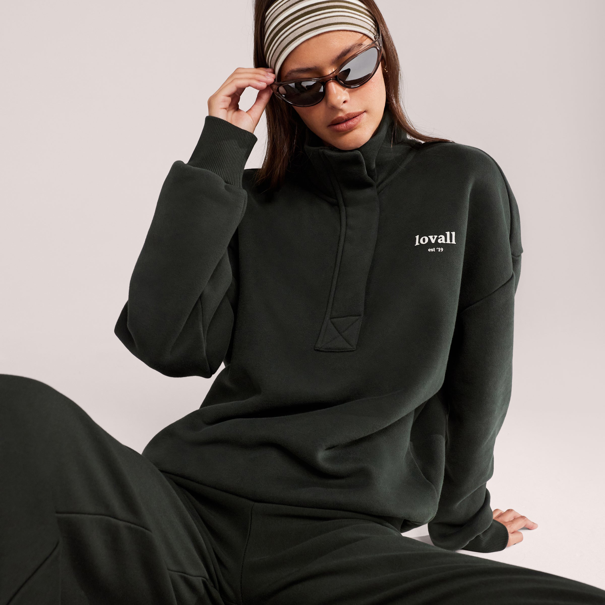 Sweat-shirt lourd 1/4 zip - Mocha