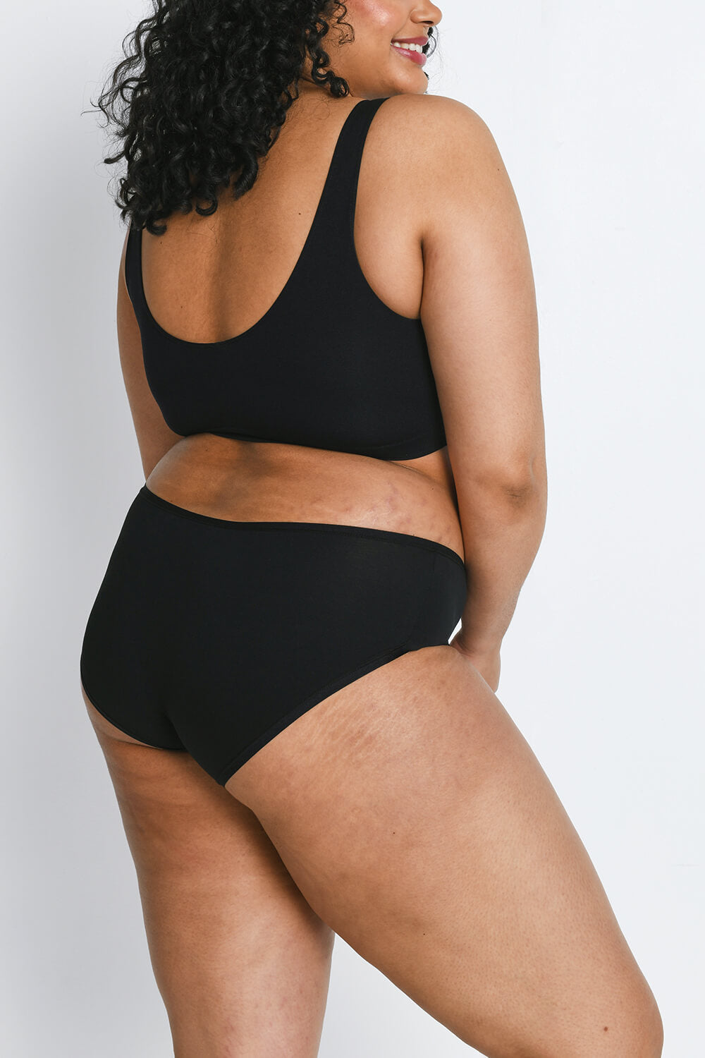 Lot de 3 culottes midi en coton grande taille - Noir