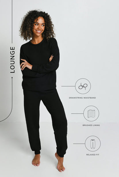 Pantalon de jogging Lounge-Luxe - Noir