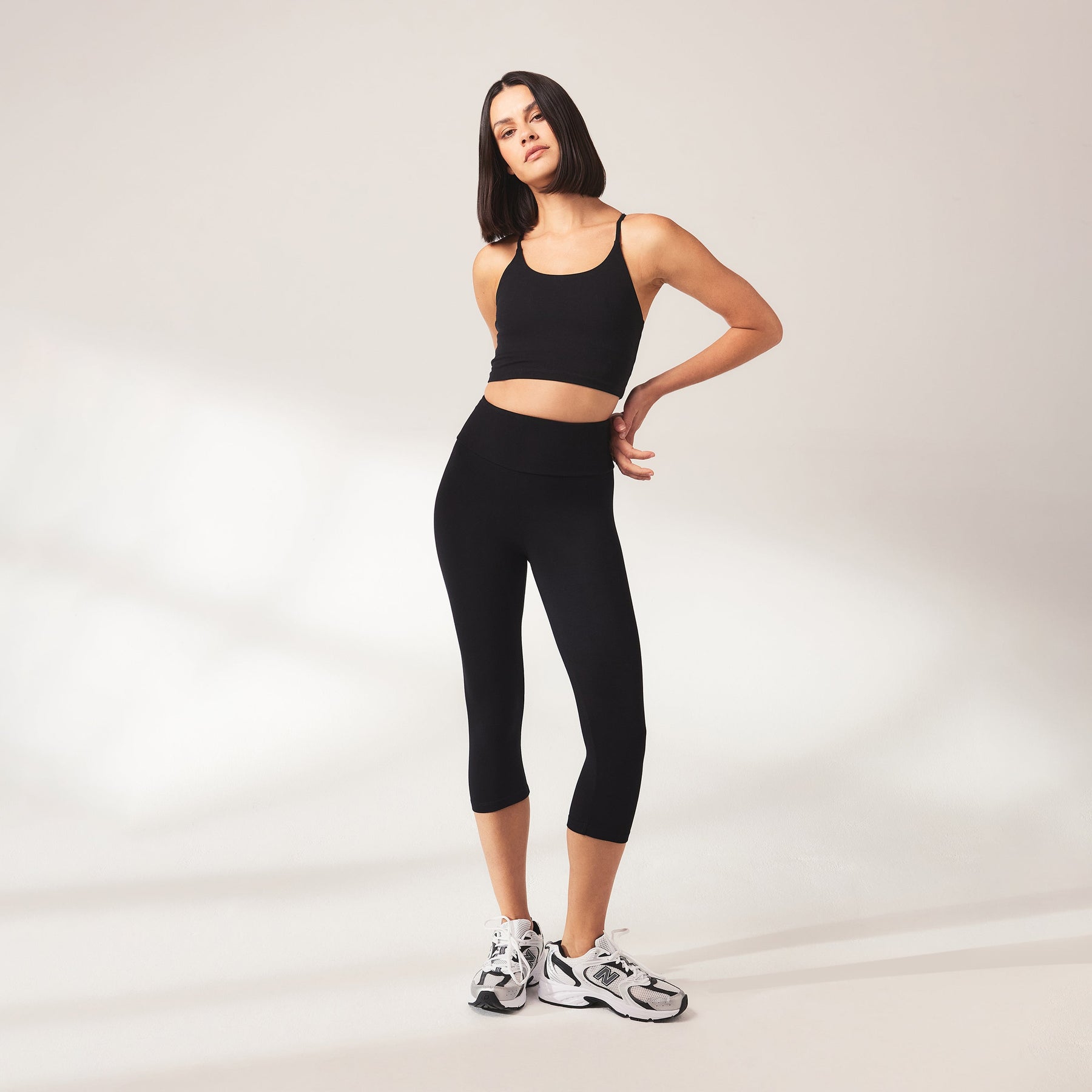 Legging léger court grande taille - Noir
