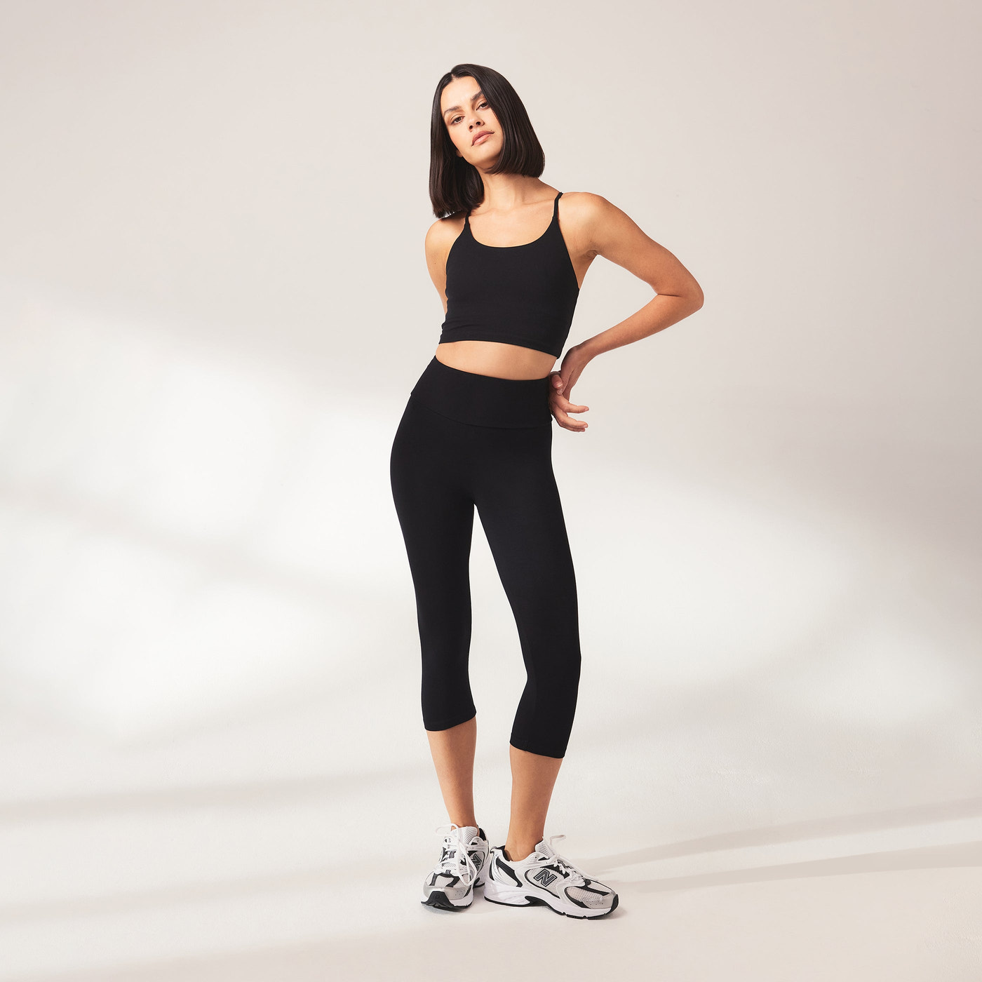 Legging léger court grande taille - Noir