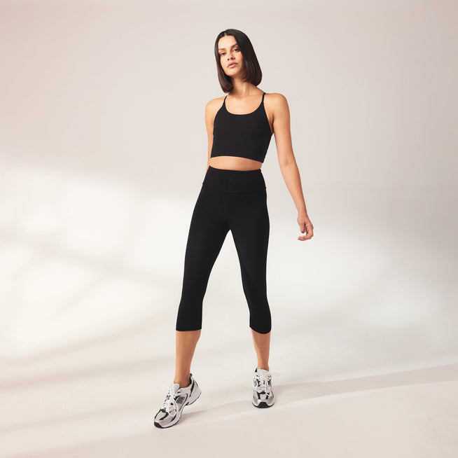 Legging léger court grande taille - Noir