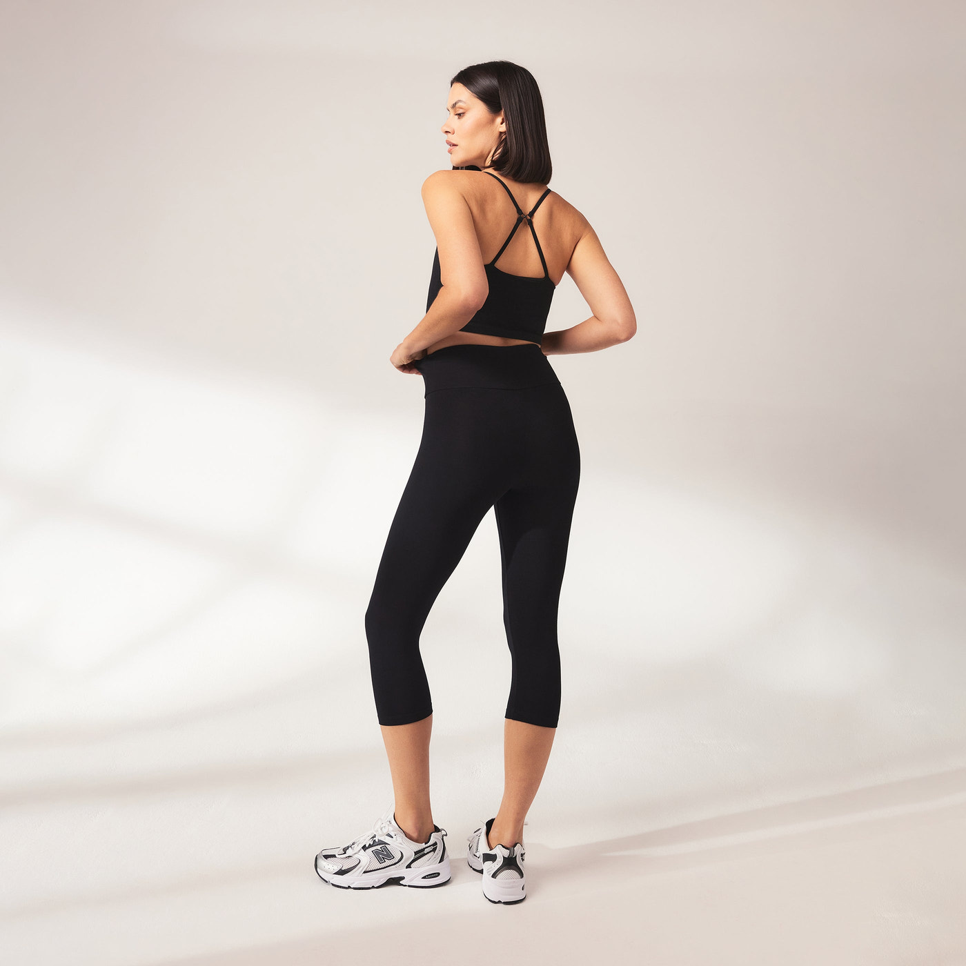 Legging léger court grande taille - Noir