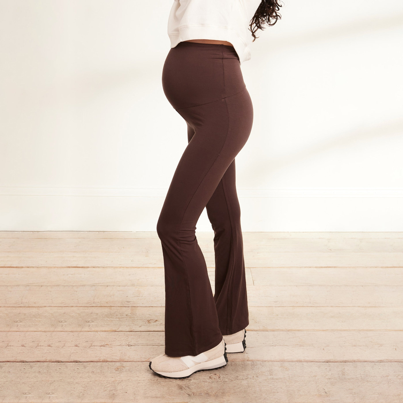 Legging de grossesse léger flare - Espresso Marron