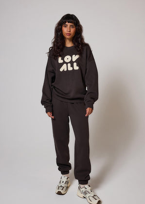 ALL SZN pantalon de jogging biologique à revers grande taille - Black Coffee