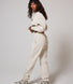 ALL SZN pantalon de jogging biologique à revers - Ecru