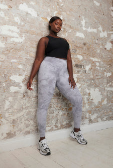 Legging taille haute grande taille Revitalise - Sky Gris Tie Dye