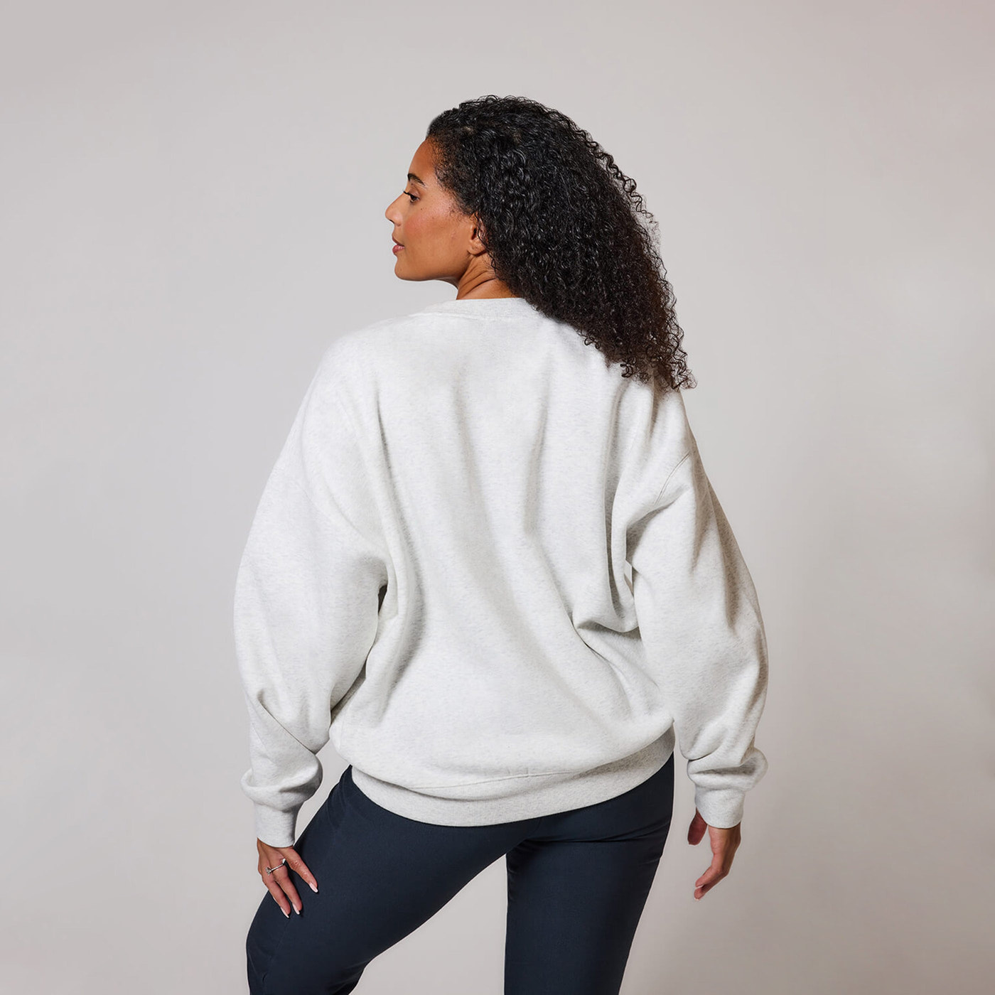 ALL SZN organique Sweat à Capuche Oversize grande taille Style 2 - Light Grey Marl