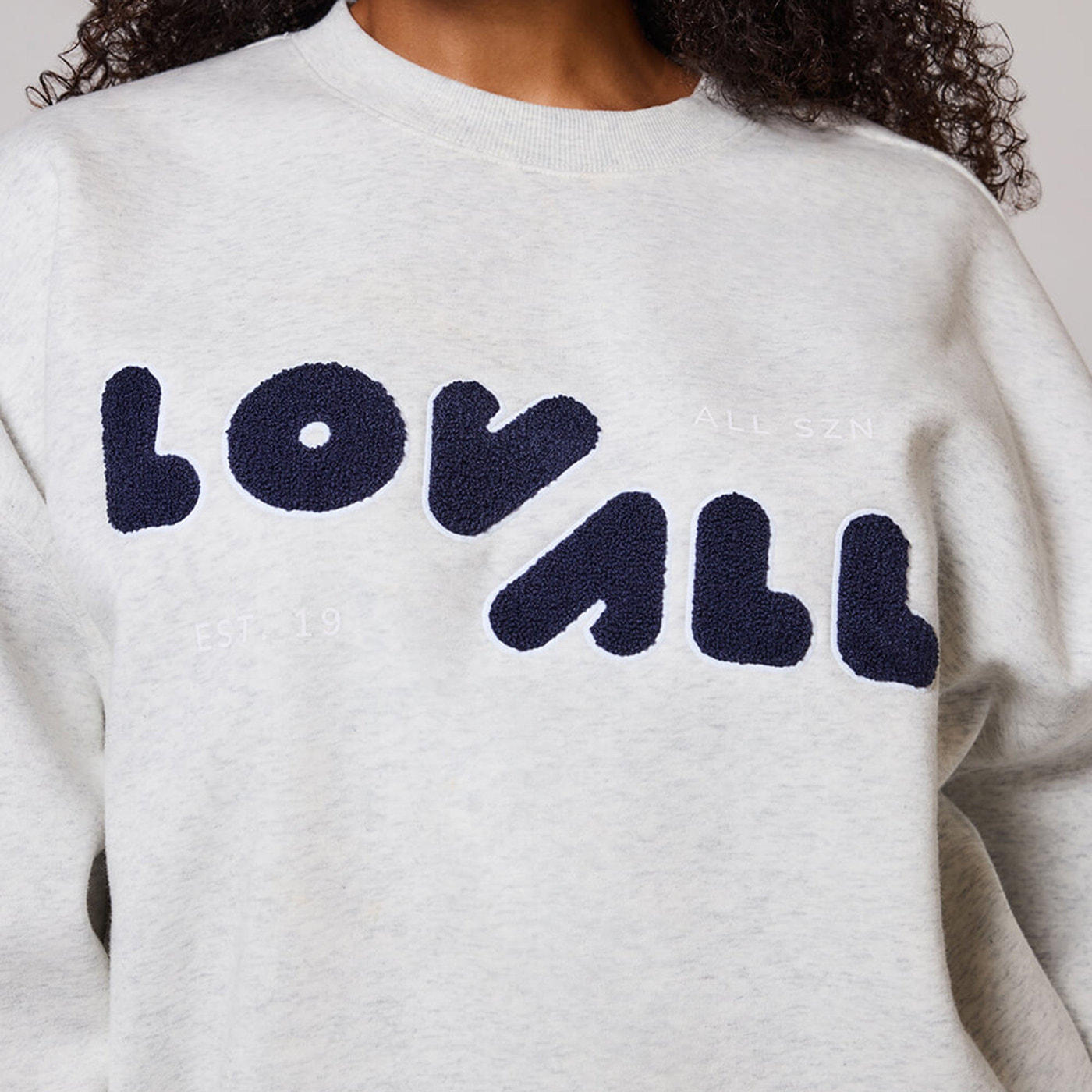 ALL SZN organique Sweat à Capuche Oversize Style 2 - Light Grey Marl