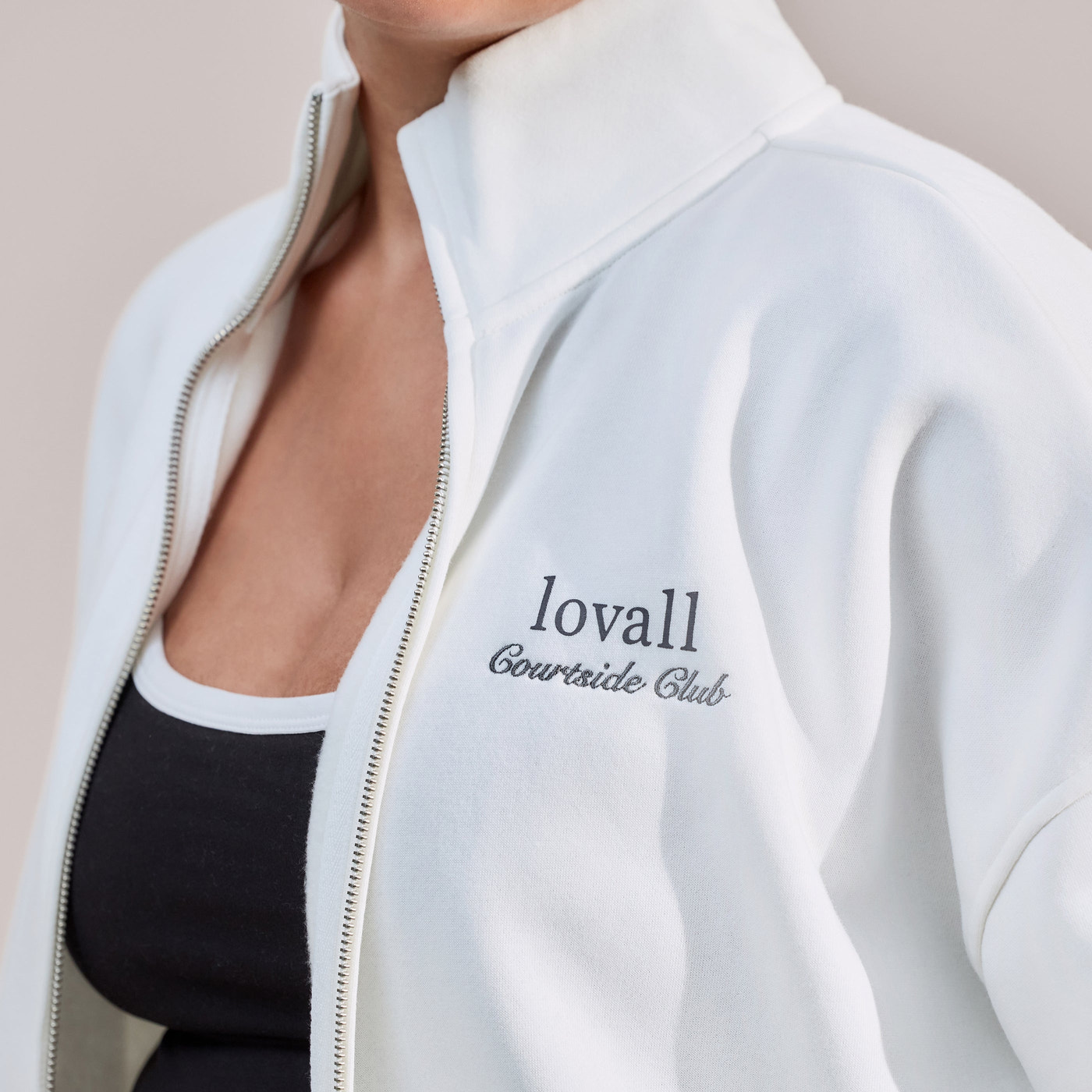 Curve ALL SZN Organic Funnel Neck Zip Through - Off White