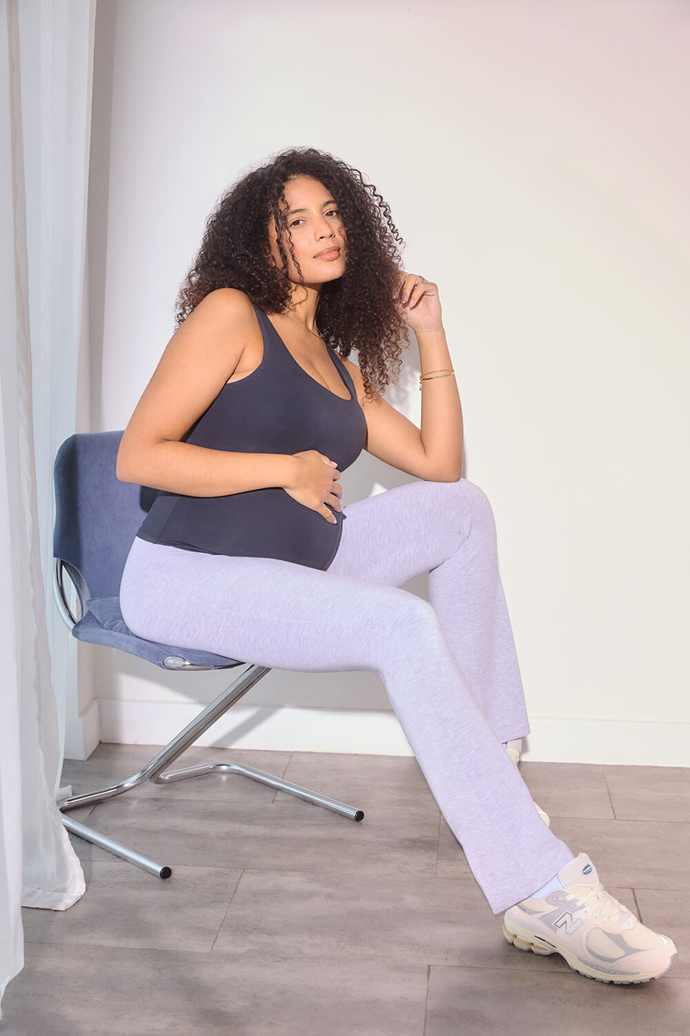 Maternity Lightweight Flare Leggings - Light Grey Marl