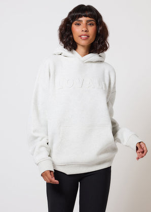 Poids lourd Sweat à Capuche Oversize grande taille - Light Grey Marl