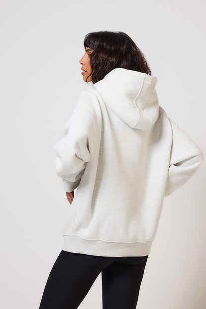 Poids lourd Sweat à Capuche Oversize - Light Grey Marl