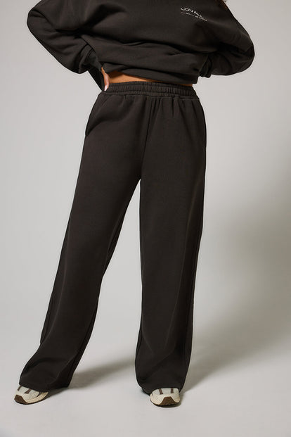 ALL SZN pantalon de jogging bio à jambes larges grande taille - Black Coffee