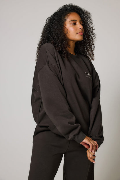 ALL SZN organique Sweat à Capuche Oversize Style 3 - Black Coffee