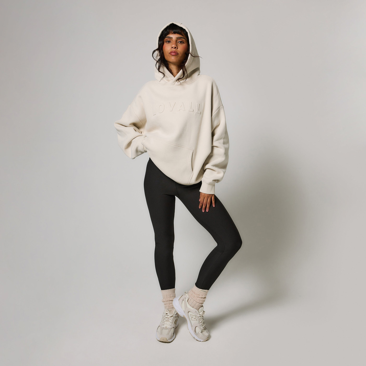 Poids lourd Sweat à Capuche Oversize - Ecru