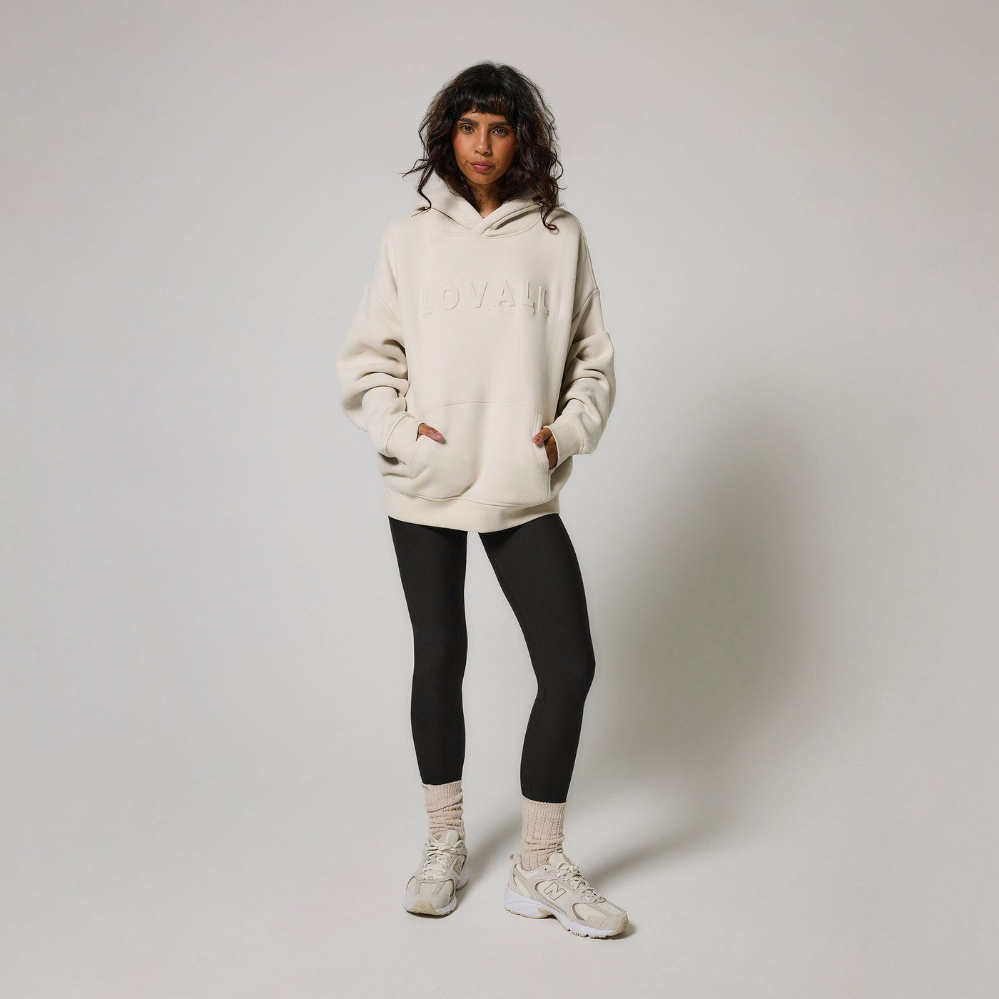 Poids lourd Sweat à Capuche Oversize - Ecru