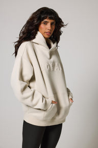 Poids lourd Sweat à Capuche Oversize grande taille - Ecru