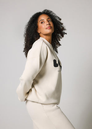ALL SZN organique Sweat à Capuche Oversize Style 2 - Ecru