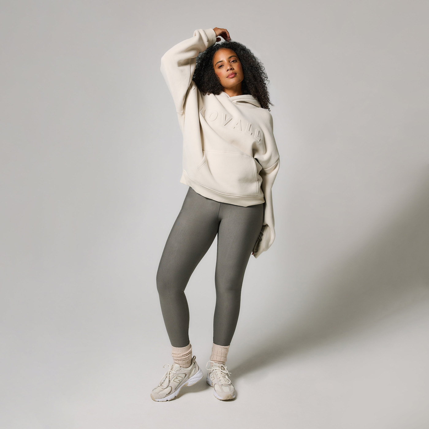 Poids lourd Sweat à Capuche Oversize grande taille - Ecru