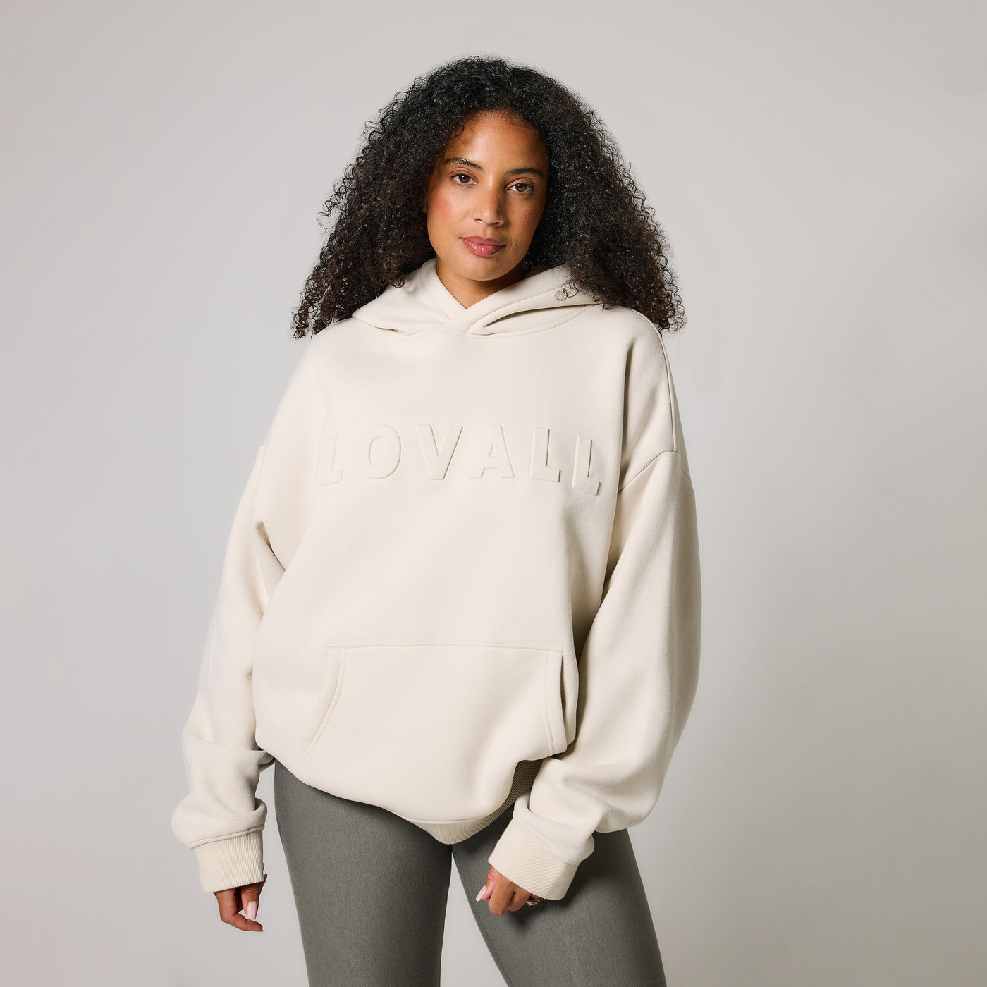 Poids lourd Sweat à Capuche Oversize grande taille - Ecru
