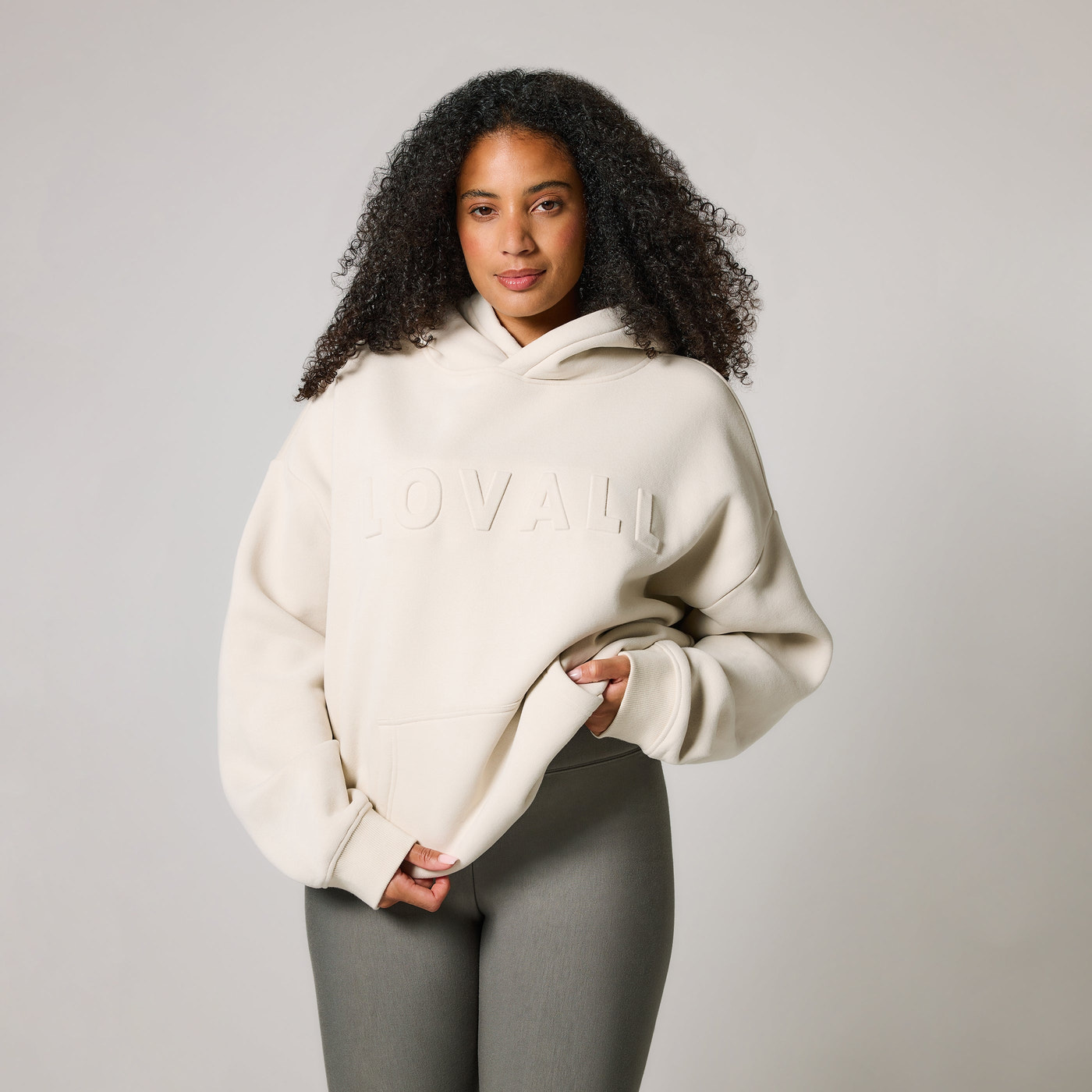 Poids lourd Sweat à Capuche Oversize grande taille - Ecru
