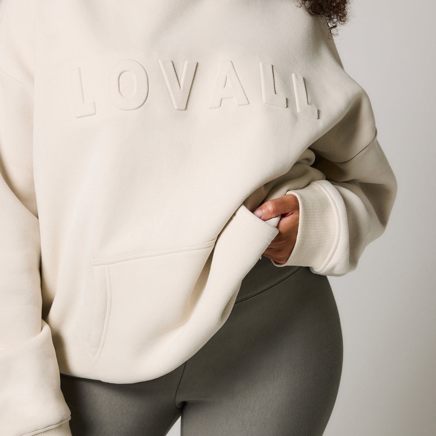 Poids lourd Sweat à Capuche Oversize grande taille - Ecru