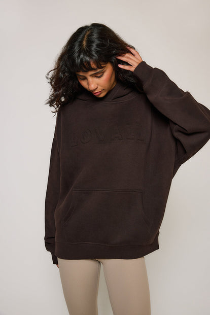 Poids lourd Sweat à Capuche Oversize - Espresso Brown