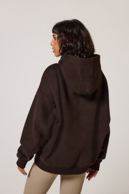 Poids lourd Sweat à Capuche Oversize grande taille - Espresso Brown