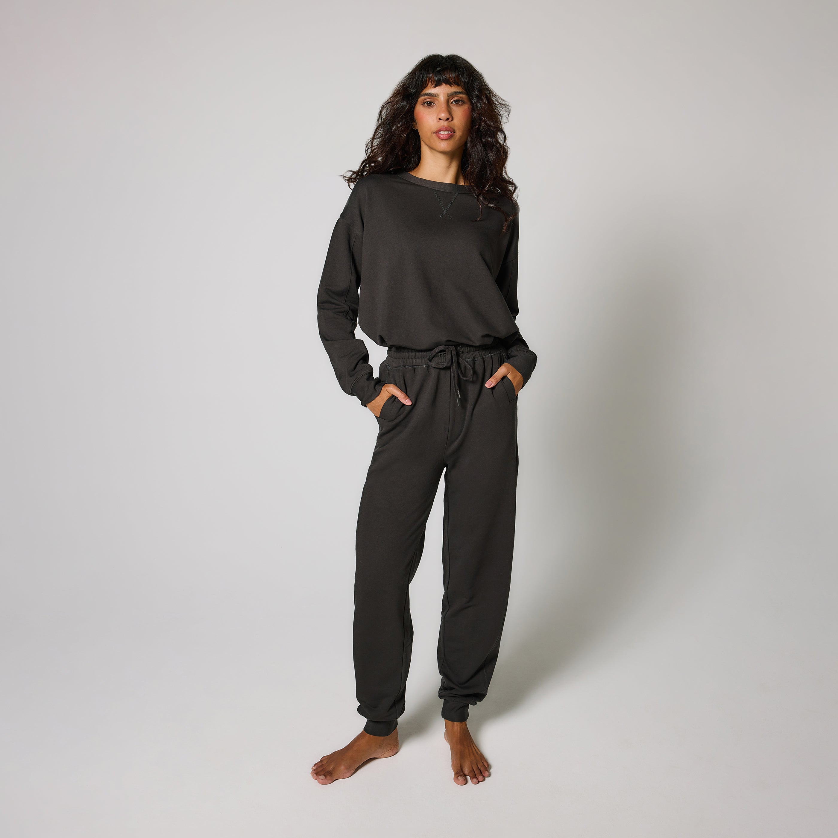 Pantalon de jogging Lounge-Luxe grande taille - Black Coffee